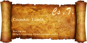 Csonka Timót névjegykártya